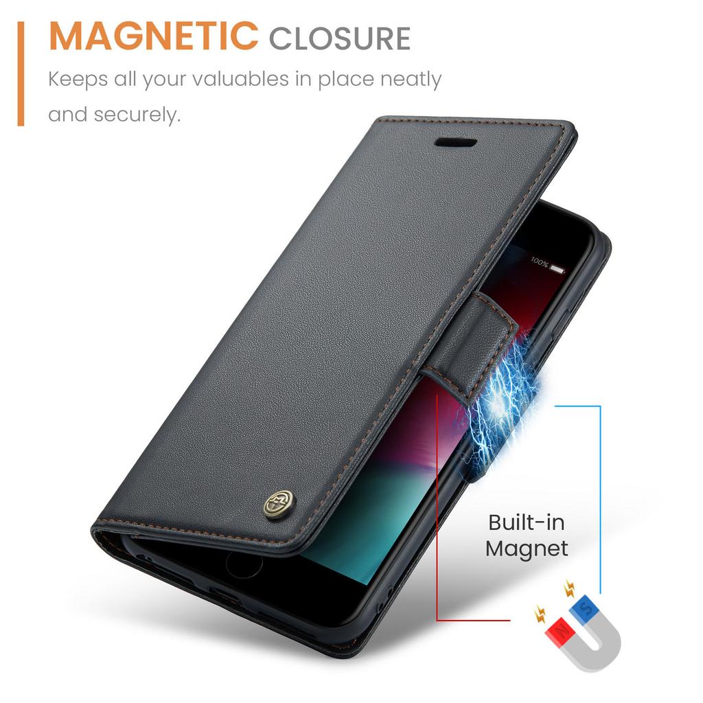 CaseMe Wallet Case for iPhone XS Max XR 8/7/6 Plus SE 2022 Magnetic Credit Card Holder Premium PU Leather Flip Case Cover