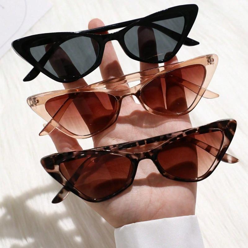 Cute Ladies' Personalized Cat Eye Pink Sunglasses Dyed Lens Y2K Glasses Summer Travel Bohemian Style Sunglasses