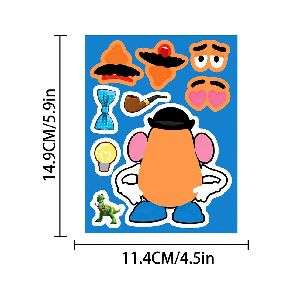 8/16Sheets Puzzle Stickers Game Make a Face DIY Assemble Jigsaw Toys Theme Party Decoration Decals Gifts