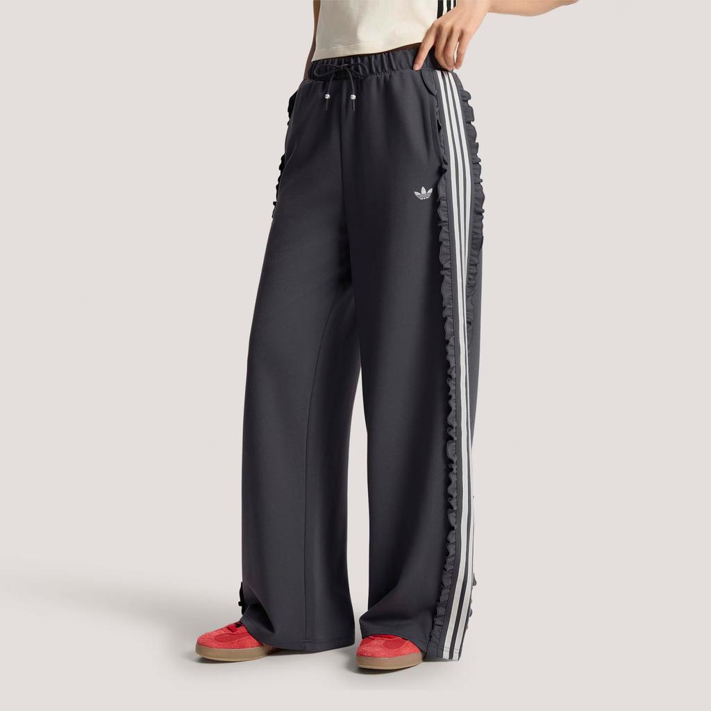 Adidas Originals Track Suit Striped Drawstring Mid Waist Knitted Sports Pants Women bottoms KU9385