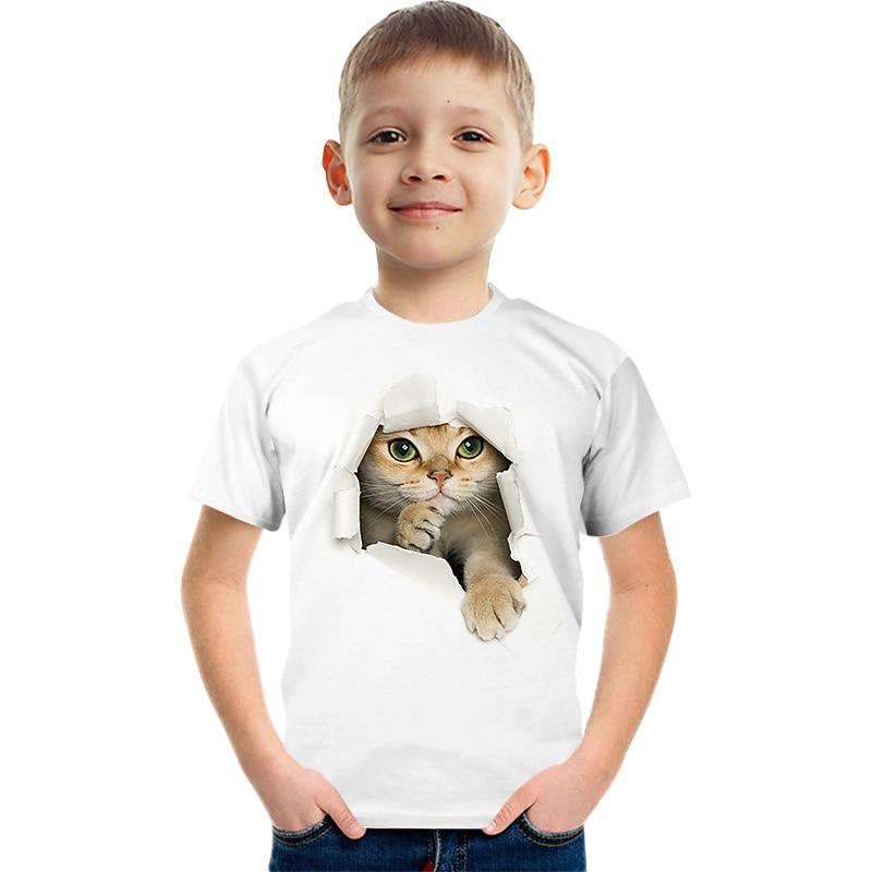 Boys 3D Graphic Animal 3D Print T Shirt Tee Short Sleeve 3D Print Summer Active Cute Basic Kids 3-12 Years School