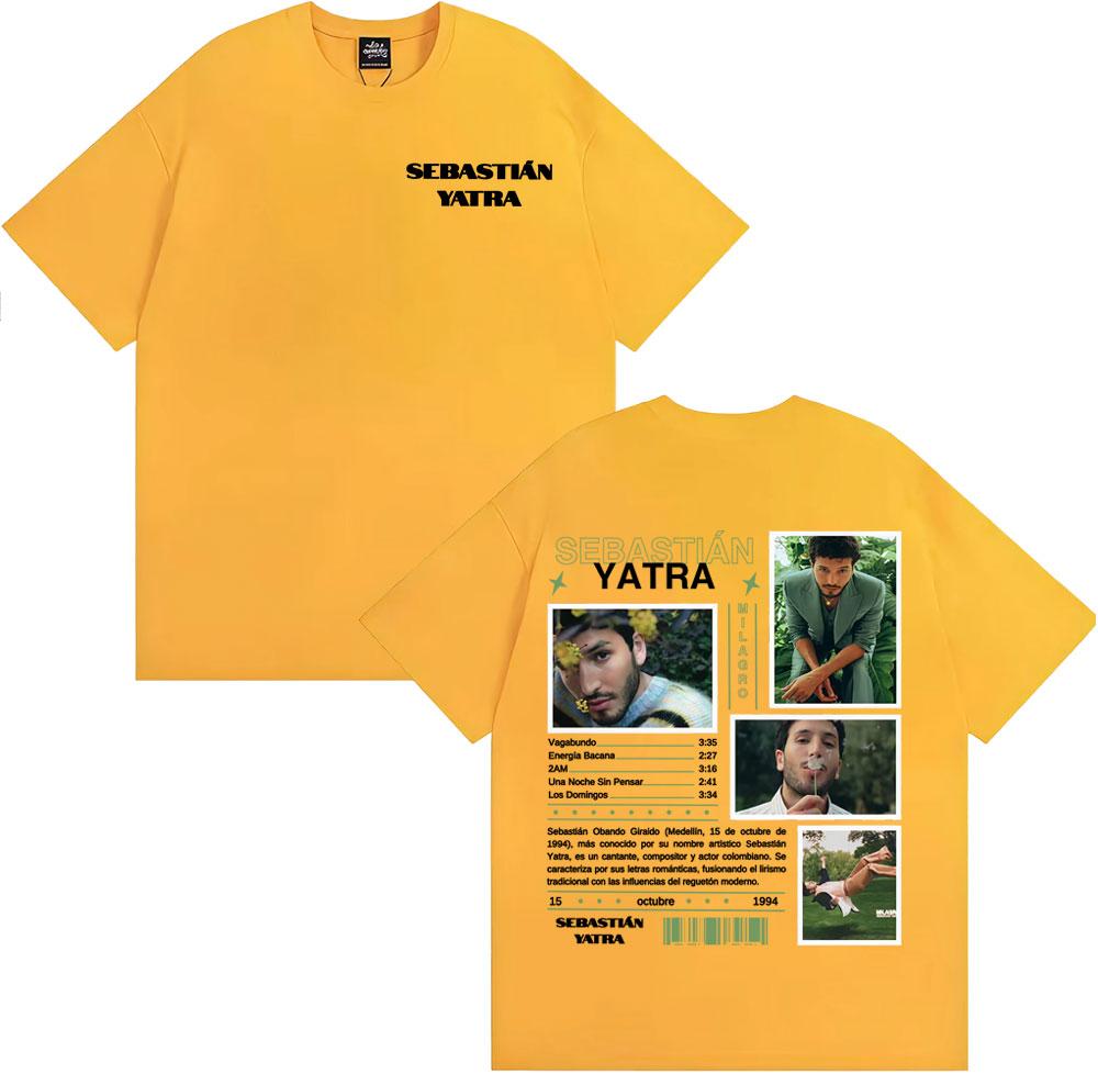 Singer SEBASTIAN YATRA Milagro 2025 Graphic T Shirt Unisex Women Fashion Hip Hop 90s Vintage T Shirts Cotton 100 Oversized Tshirt
