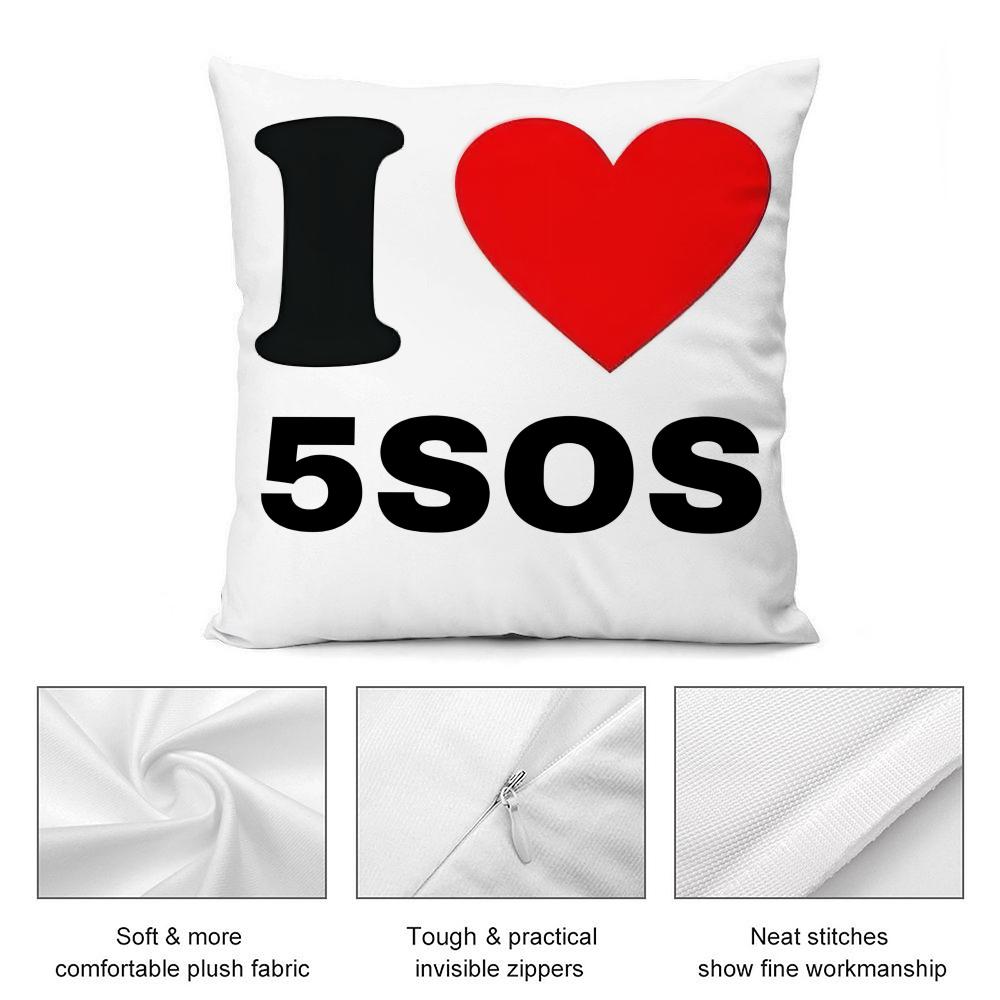 Rock 5 Seconds of Summer Band Pillow Case Anti-dustmite Pillow Invisible zipper silky short plush Sofa cushion cover