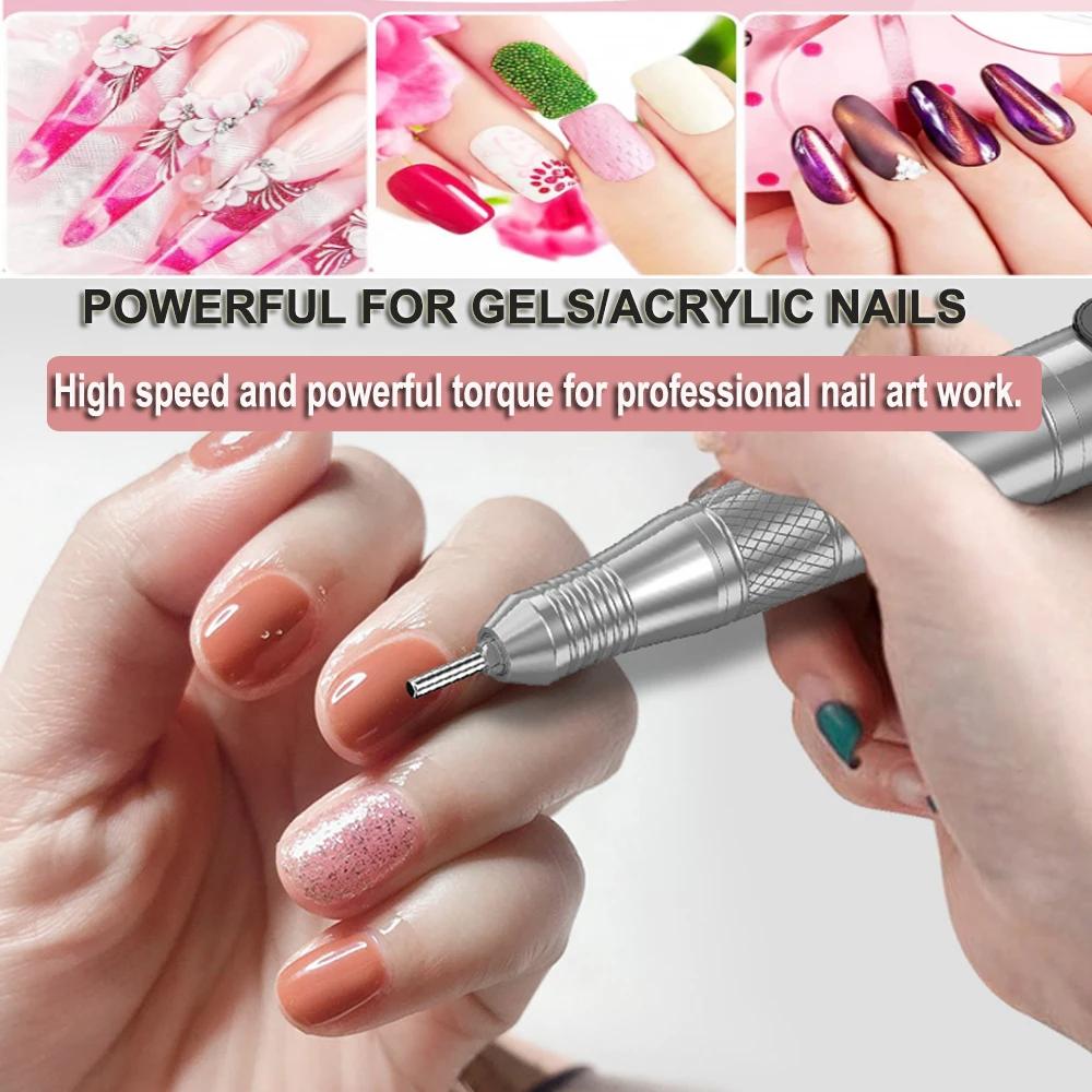 Cordless Nail Drill Machine Professional 35,000rpm Rechargeable Electric Nail File for Acrylic Gel Nails Manicure Pedicure Kits