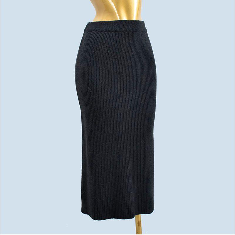 Multiple Items Slit Sheath Skirt Skirt Fall and Winter Women's Mid-Length Skirt Knitting Popular Wool Skirt Straight-leg