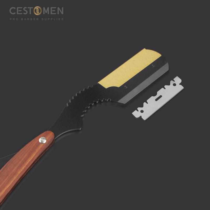 CESTOMEN Professional Vintage Barber Straight Razor Wooden Handle Salon Quality Cut Throat Shavette For Men