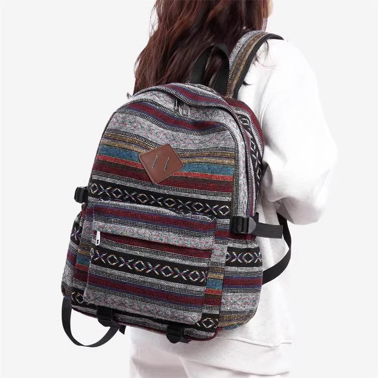 Schultaschenins Vintage Mode Campus Schultasche Weiblich Ethnisch Stil High School Schüler Mittelschule Rucksack Vielseitiger Freizeitrucksack