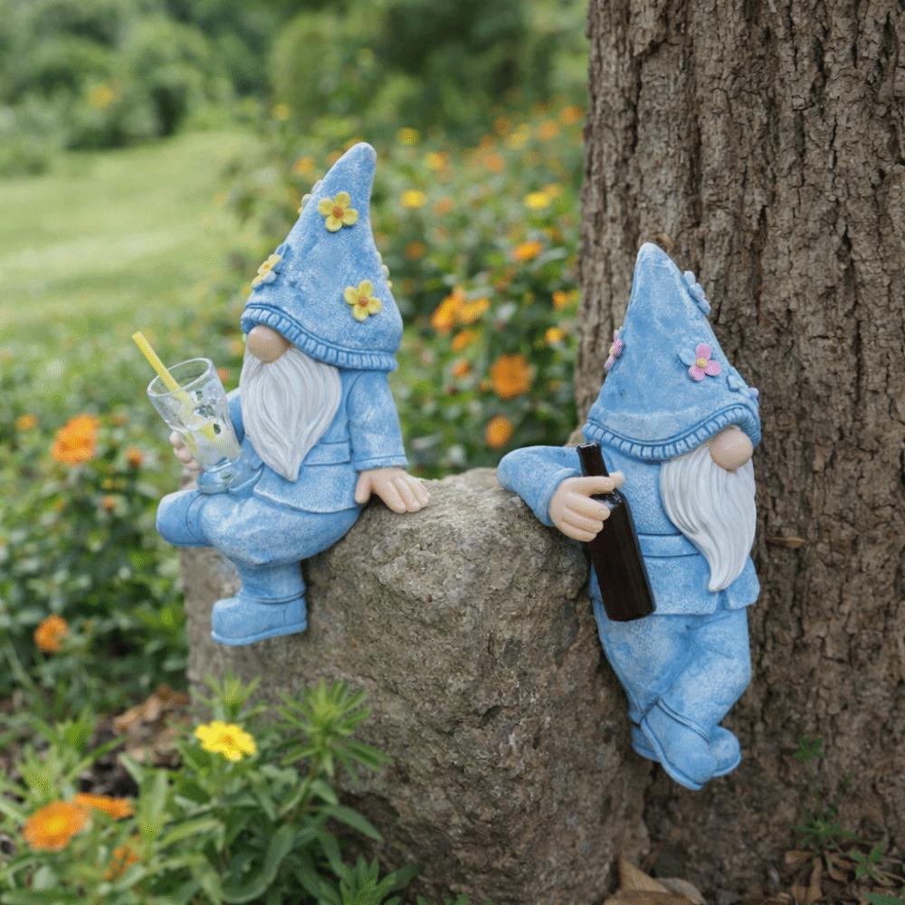3-delat Set Påsk Trädgårdstomte Liten dvärg Älva Hartsfigur Trädgårdsstaty Heminredning