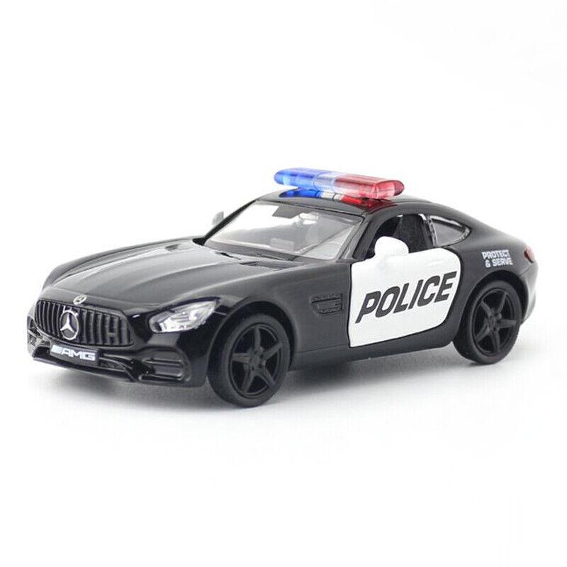 1/36 Scale Benz AMG GTS Police Car Model Car Diecast Toys for Kids Boys Gift Pull Back