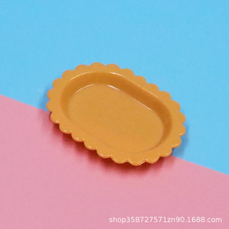 Puppenhaus Simulation Mini Farbe Blume Teller Teller Teller Kuchenladen Dessert Mini Geschirr Spielhaus Spielzeug