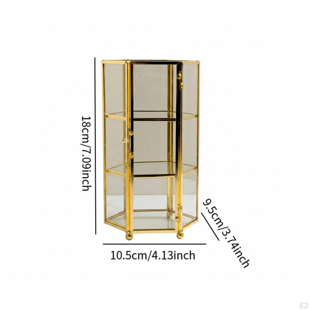 Geometrische Glas-Schmuckschatulle Andenken Große Kapazität Display Organizer Box für