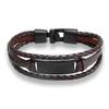 Handgewebtes mehrlagiges Herren-Lederarmband Ethnisches einfaches Namensschildband Retro Studentenaccessoire