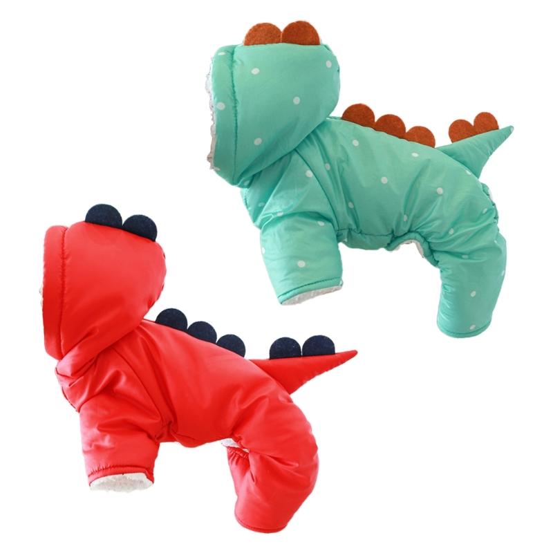Hundemantel mit Kapuze Dinosaurier Hundekostüm Hundeoverall Wintermantel Hundeoverall Kostüm Hoodie Hundejacke Hundekleidung