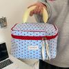 Blue Heart Women's Large Capacity Cosmetic Handbag - New 2025 Portable Storage Bag