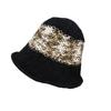 Mohair Wool Knitted Bucket Hat Women's Simple Contrasting Color Hat Waist Fashionable Retro Versatile Fisherman Hat