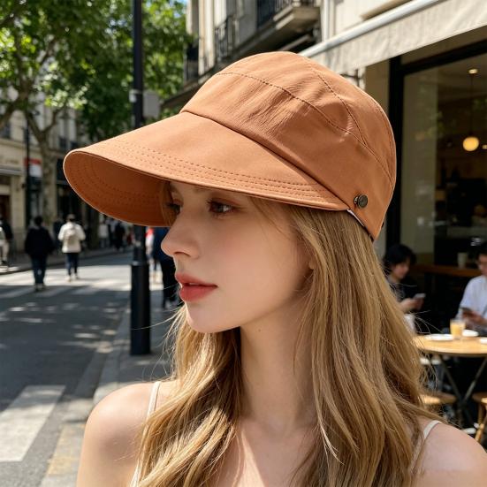 Empty Top Sun Hat for Women, Adjustable Straps Extended Brim Outdoor Hat, Lightweight Breathable Sun Protection Hat for Sports And Exercise