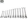 12× Metric Flexible Head Ratcheting Wrench Combination Spanner Tool Set 8-19mm