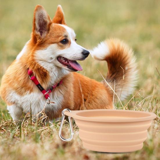 600ML Pet Bowl Convenient Foldable Silicone Dog Bowls Portable Easy To Clean Cat Dog Food Bowl Pet Supply