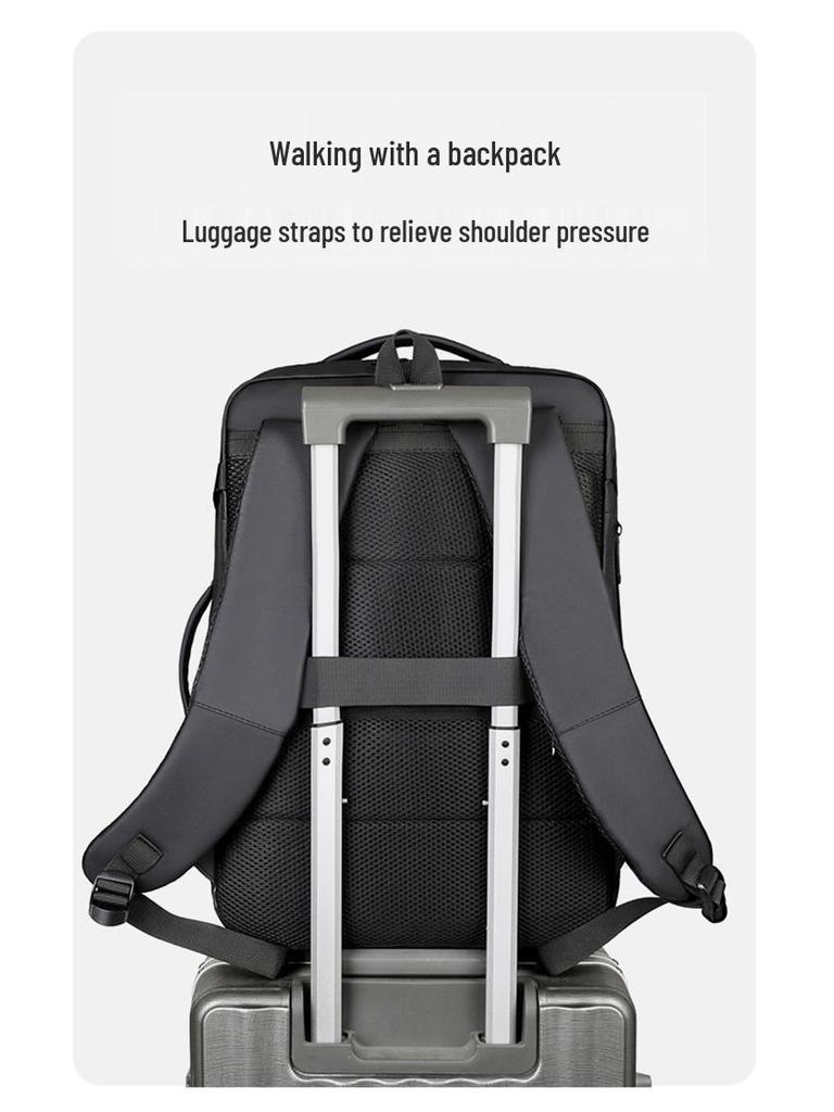 Expandable Men's Travel Backpack: Large, Multifunctional Handbag with Logo Printing Option