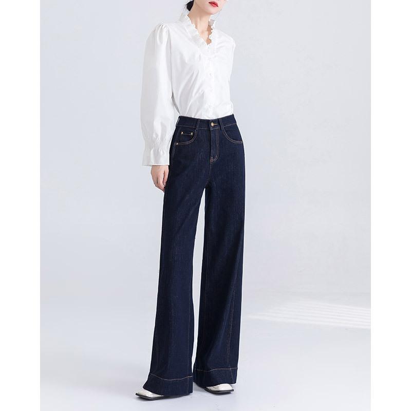 

Универсальные узкие джинсы с широкими штанинами для женщин, новые джинсы с высокой посадкой и легким расклешением M