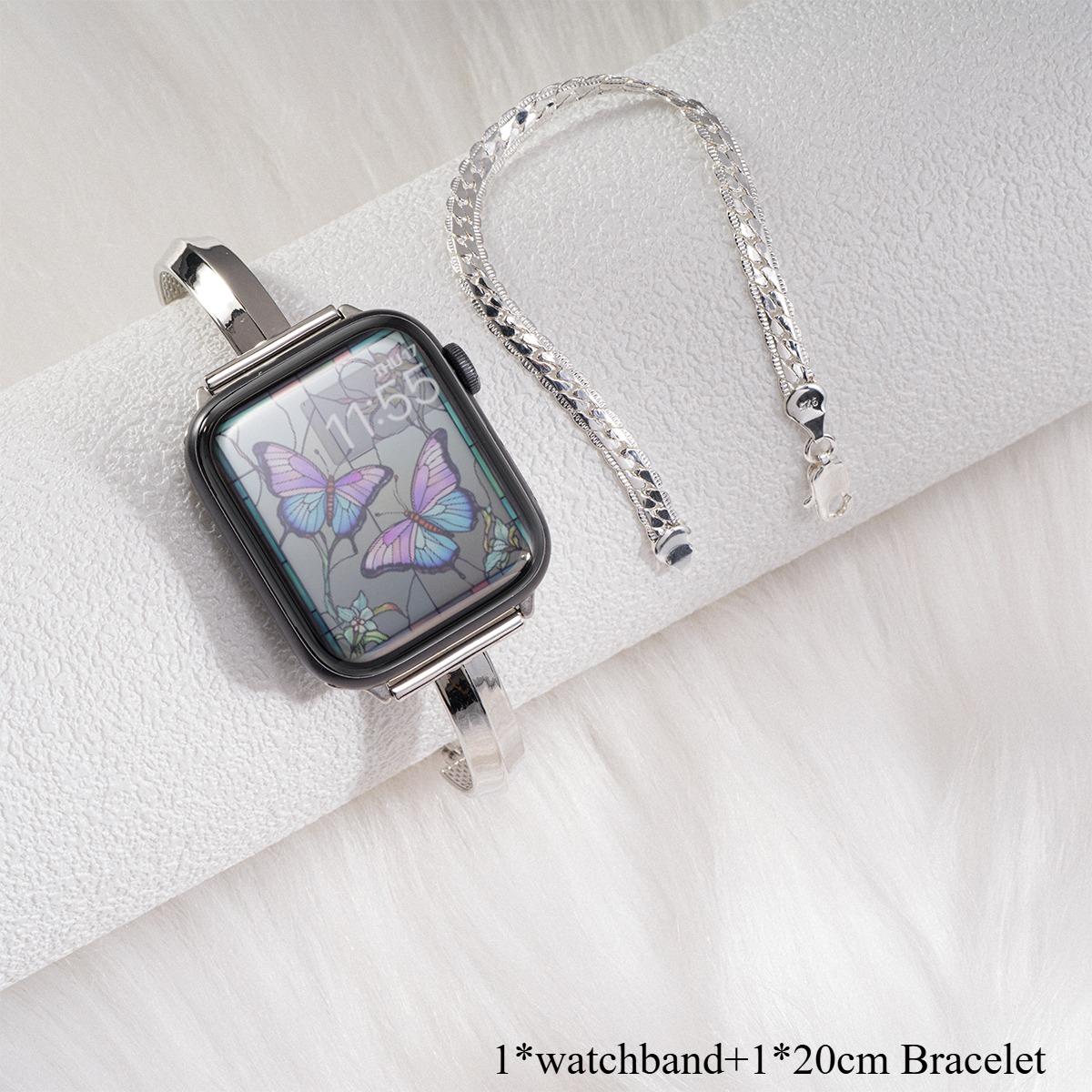 

Woman Strap For Apple Watch Band 46mm 45mm 44mm 41mm 49mm Stainless Steel Fashion Metal Bracelet iWatch Series 10 9 8 7 SE 6 5 4 42 44 45 49 S10-46mm