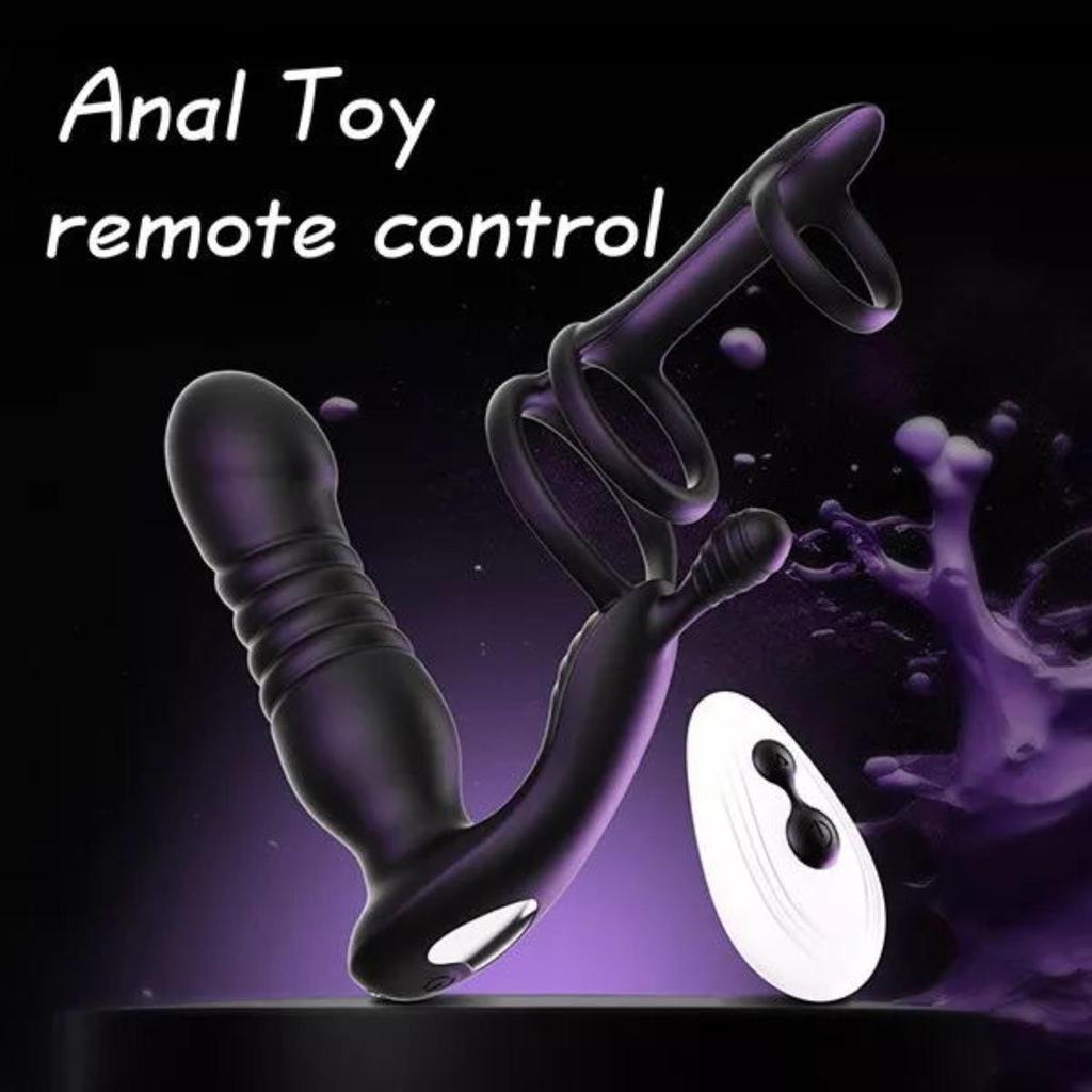 3 In 1 Anal Vibrator, Remote Control Vibrator Penis Ring Penis Sleeve Prostate Massager, Ass Race, Prostate Stimulator Male Masturbator Sex Toys