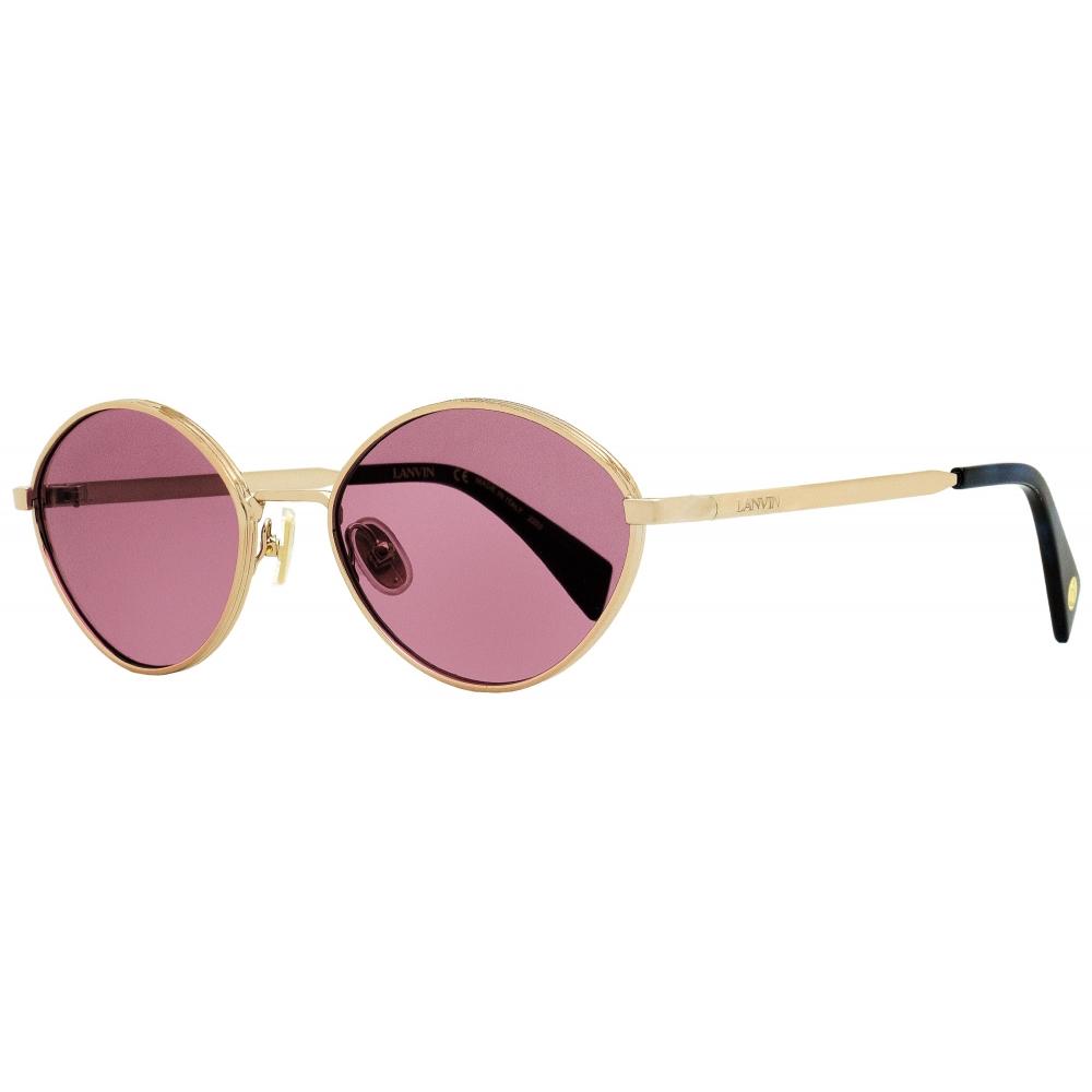 LANVIN オハルフレムサンクラス LNV116S 724 Buy Lanvin Women S Oval Sunglasses LNV116S 724 Gold Blue
