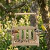 Chair Design Bird Feeding Station Wooden Bird Food Container  Outdoor Garden Decor