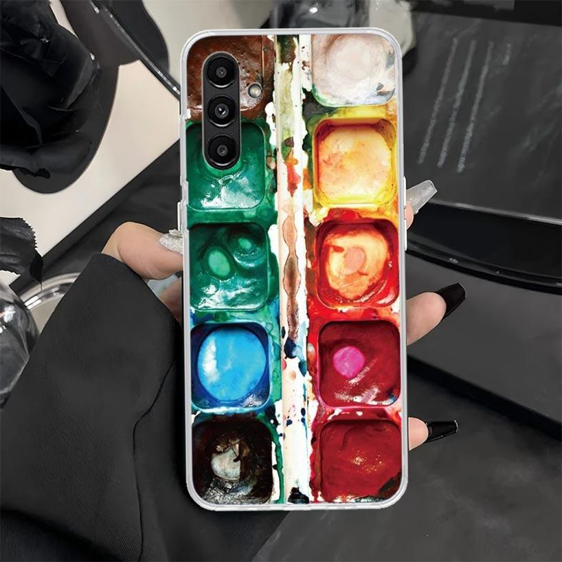 Watercolors Set Paint Palette Painting Box Phone Case for Samsung Galaxy A16 A26 A36 A56 A15 A14 A13 A12 A55 A54 A53 A25 A24 A23