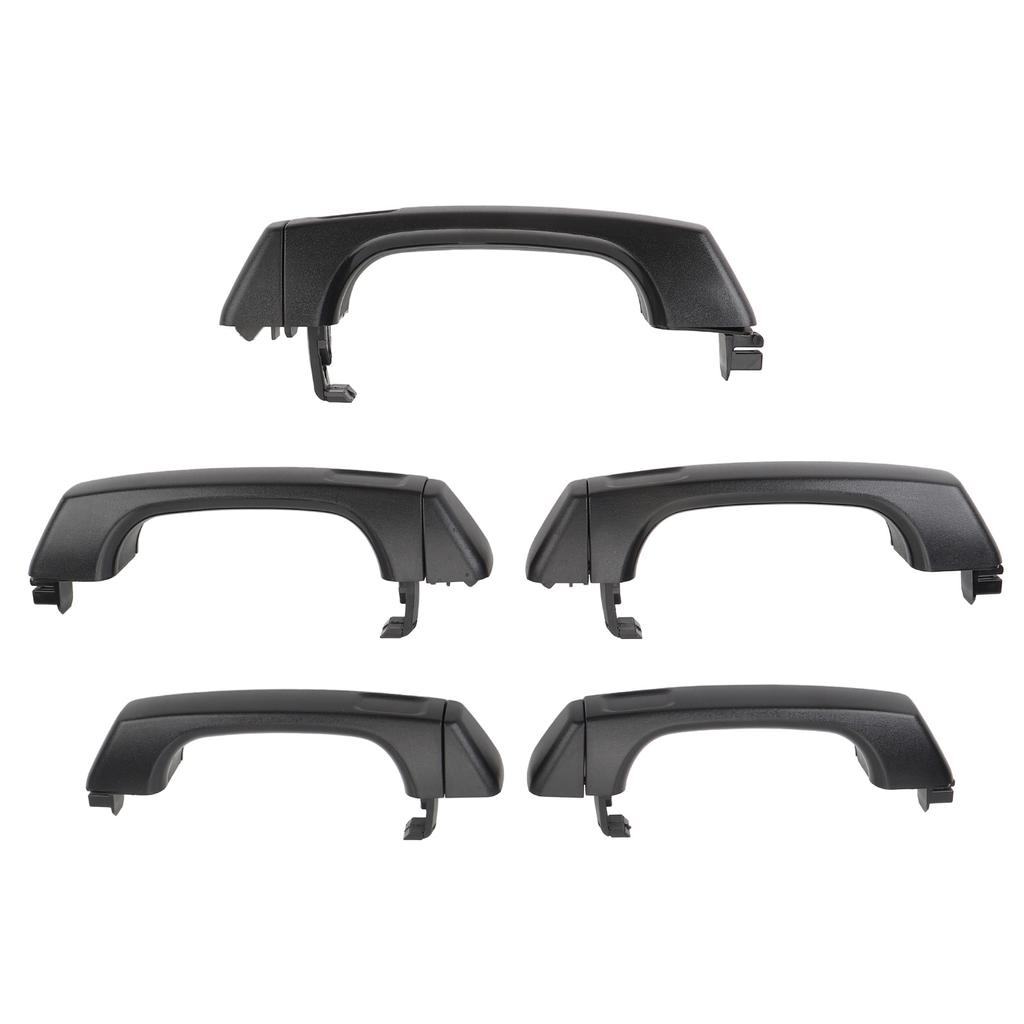 5 Sets Exterior Door Handle Black Comfortable Grip Precise Match Long Lasting 15296933 for H3 2006 To 2010