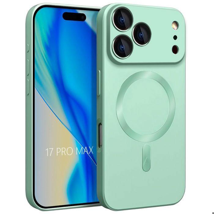 Coque de Téléphone - E.F.Connection - iPhone 17 Pro Max - Silicone Souple - Anneau Magnétique - Vert