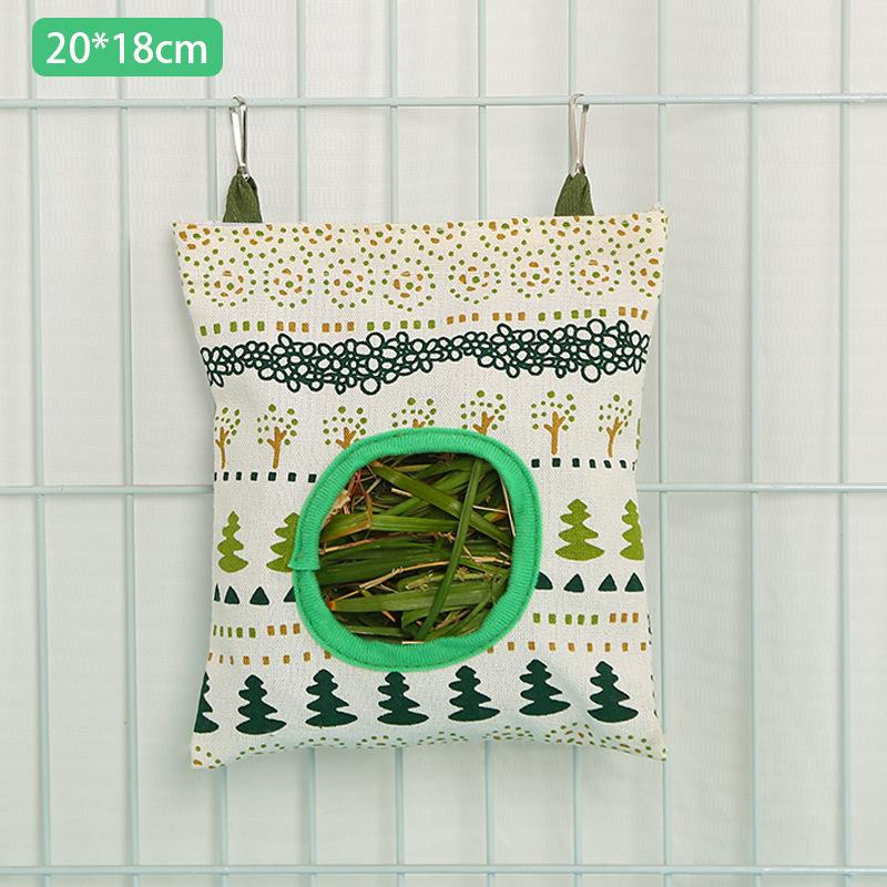 1pc Hanging Hay Feeding Bag for Rabbits and Guinea Pigs Large Capacity Hay Rack Rabbit Straw Bag