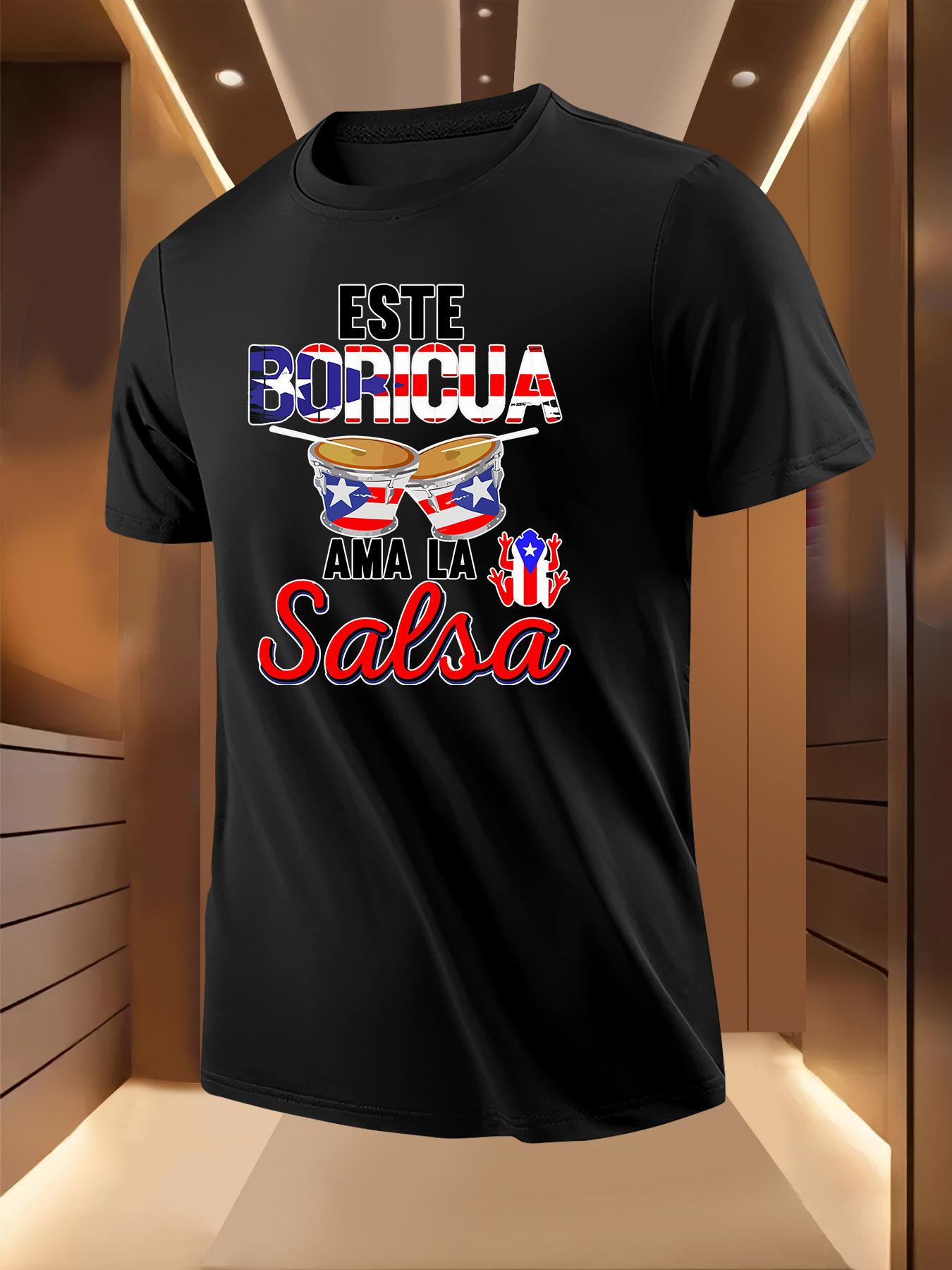 Puerto Rico Salsa Graphic Tshirt - Vibrant Red S