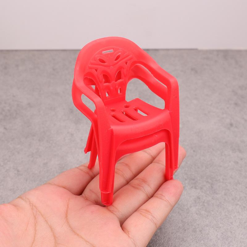 4PCS Mini Support Miniature Items Armchair Plastic Backrest Chairs For 1/6 Dollhouse Accessories Doll Furniture