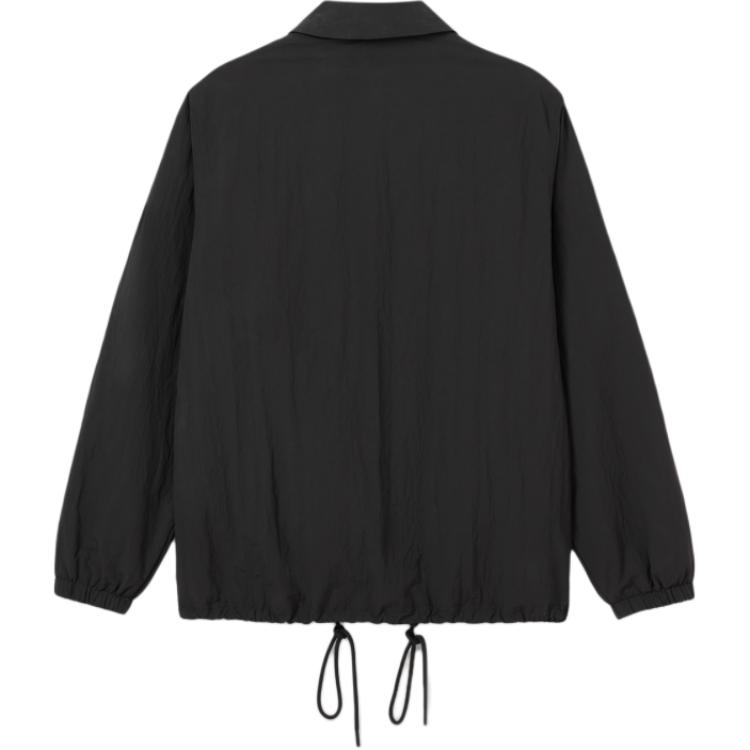 Levis Casual Loose Soft Solid Color Polo Neck Long Sleeve Jacket Men Jacket Black 003MM-0001