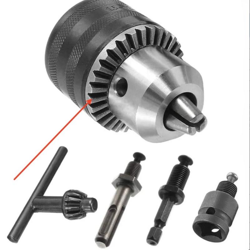 1.5-10mm Drill Chuck Adapter, Convert Impact Wrench to Electric Drill, 3/8-24UNF, Lightweight & Reliable