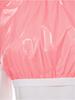 S-3XL Donna Impermeabile Lucido Crop Top Manica Corta Pullover Vinile T-shirt per Costume da Bagno Rave Clubwear Esigenze Speciali