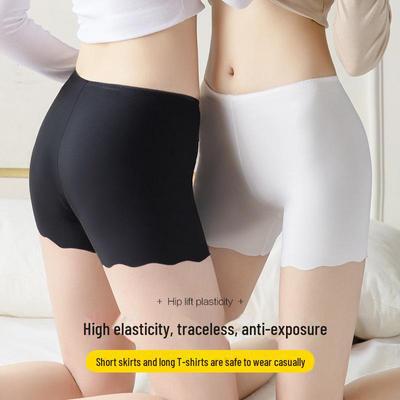 Women's Ice Silk Lace Trim Seamless Safety Shorts