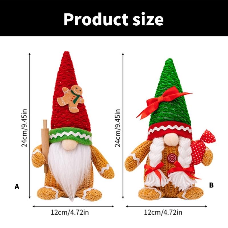 Handmade Christmas Gingerbreads Gnomes Christmas Gingerbreads Man Gnomes Plush Collection Holiday Ornament Decors