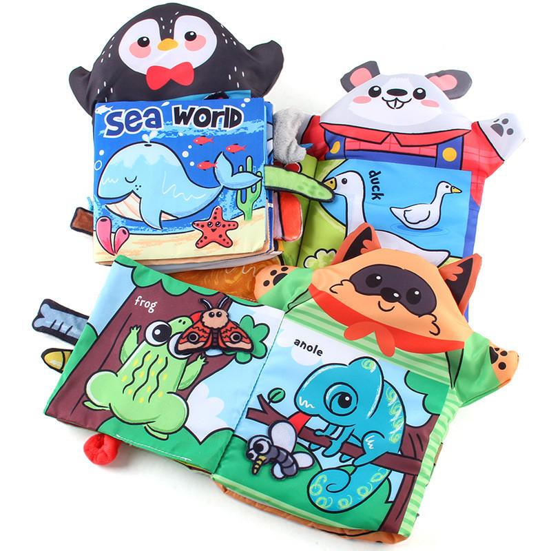 Factory Supply New Baby Tail Cloth Book Bb Call 3d Animal Puppet Cloth Book Tear-resistant Baby Book