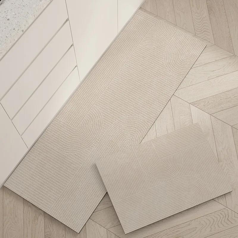 Kitchen Floor Mat Anti-Slip Oil-Proof Carpet Pvc Leather Waterproof Foot Mats Long Home Decoration Rug Pvc