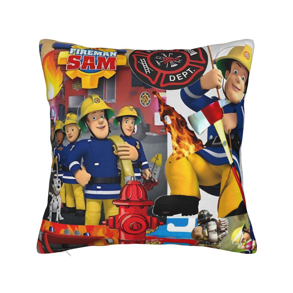 Fireman Sam Pillowcase Polyester Cushion Cover Gift Kids Movies Hero Throw Pillow Case Cover Car Dropshipping 40*40cm
