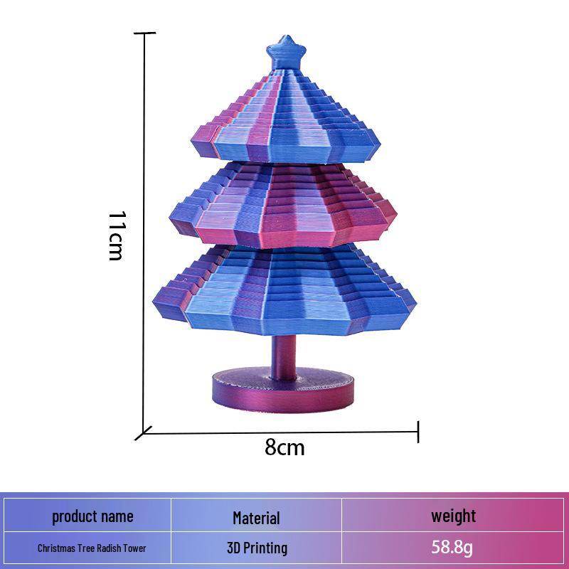 3D Carrot Tower Spiral Fidget Toy – Decompression Illusion Star