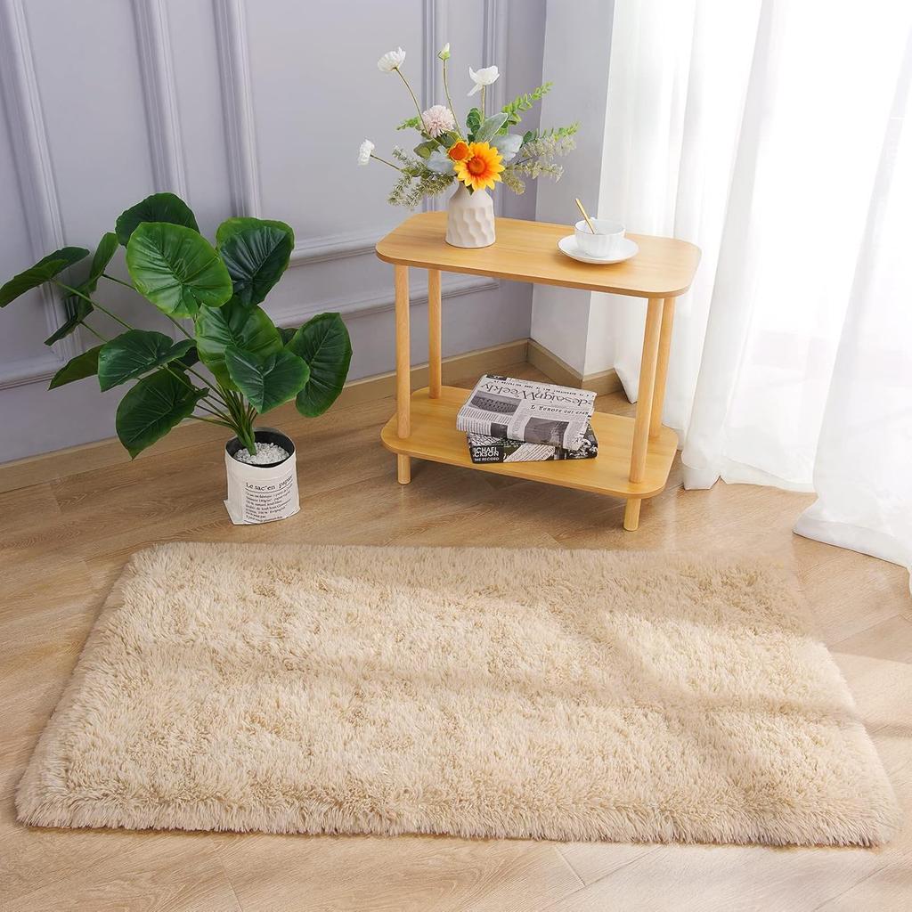 Modern Plush Long Carpet, Soft Bedroom Bedside Rug, Easy to Care for, Living Room Sofa Cushion, Home Decoration