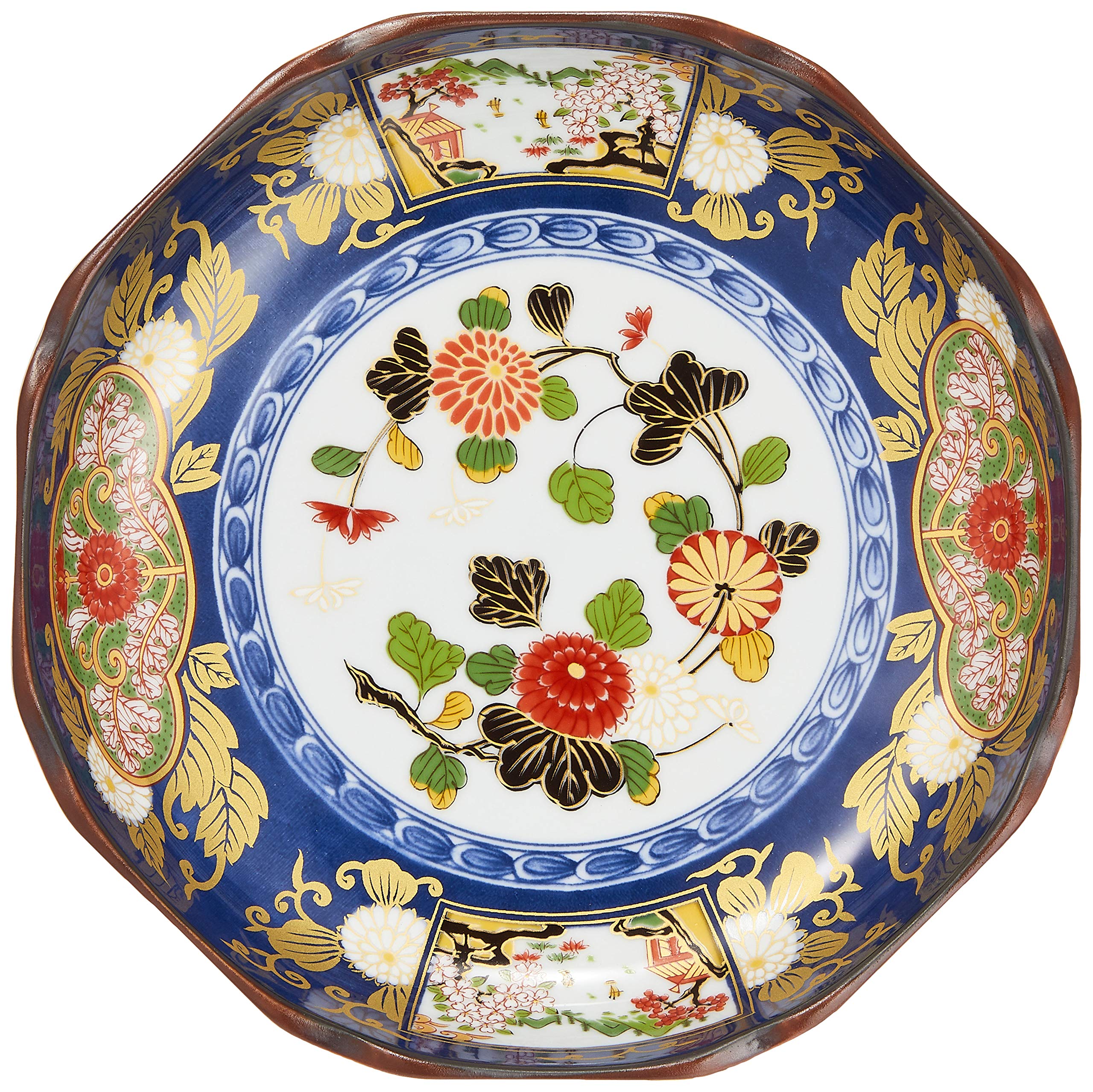 

RAO3Z Ranchant 8-inch Octagonal Serving Plate, Multi-Size, 23.4x23.4x5.4cm, Ko-Imari Style, Arita Ware, Made in Japan