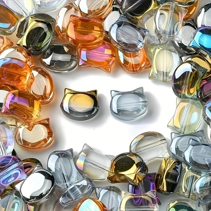 

30/60pcs 10mm Unique Cat Head Glass Beads, DIY Jewelry Making Supplies, Mixed Random Color for Necklace Bracelet Gift United States