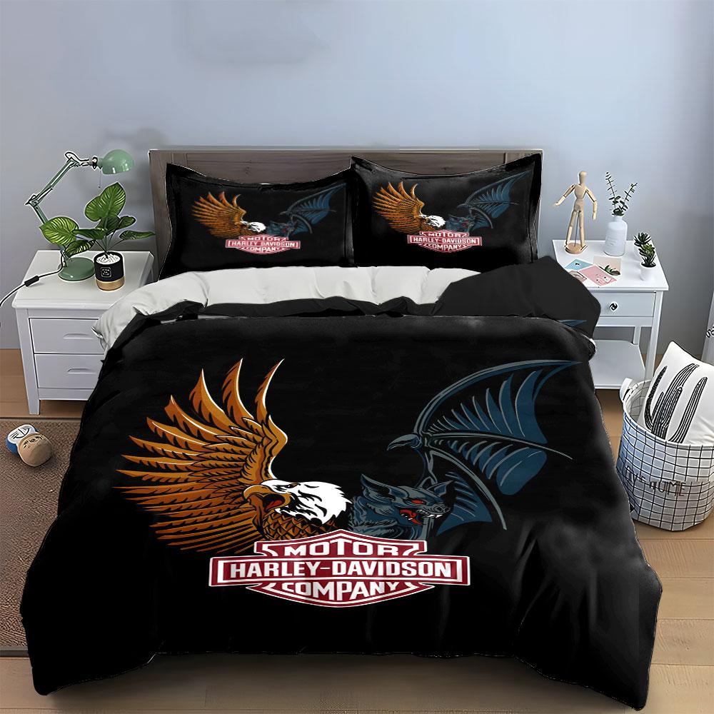 Eagle, Bat, Harley-Davidson Logo. Bedding Sets Duvet Cover Sets Duvet Covers Pillowcases(1*Duvet Cover 2*Pillowcases Without Duvet Insert)