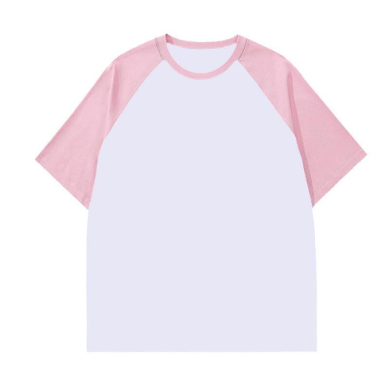 Unisex Pure Cotton Color Block Drop Shoulder T-shirt with Horn Sleeves and Round Neck