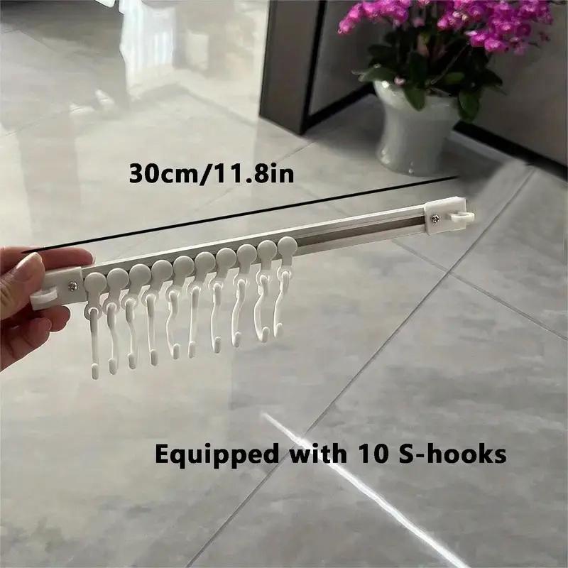 1PC Adhesive Sliding Hook - No-Drill Strong Kitchen Storage Rack for Door Back Organizing