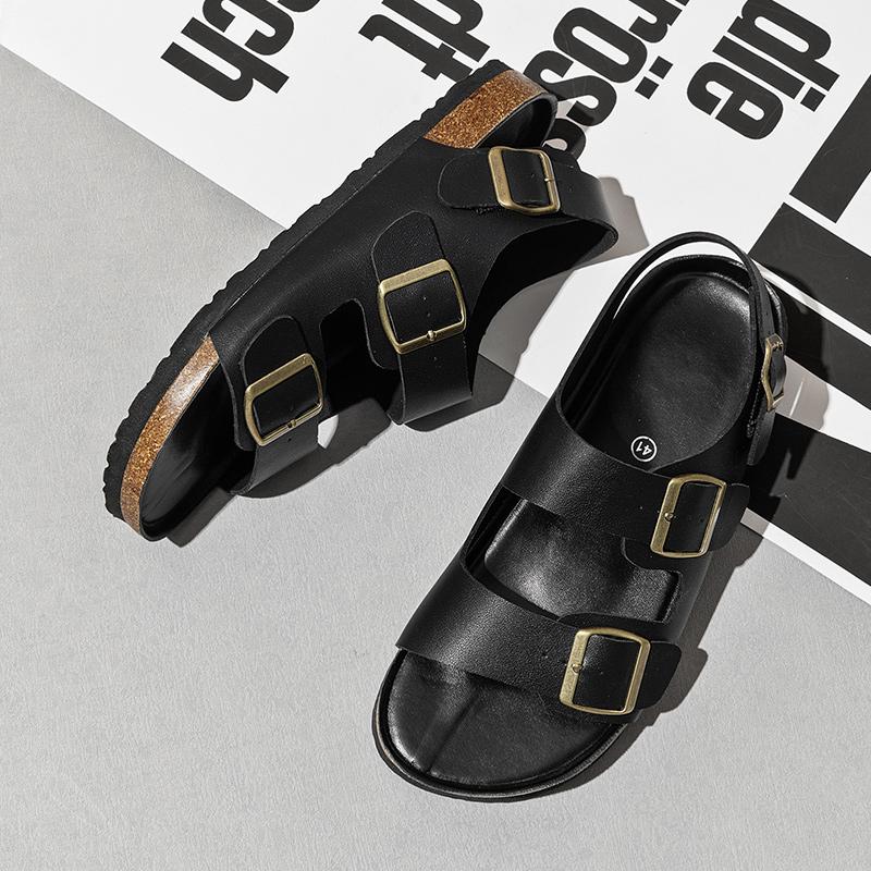 Fashion Italian Brand Minimalist White Men's Soft Sole Sandals Beach Shoes Men's Commuting Work Shoes Summer Hollowed Out Casual Shoes